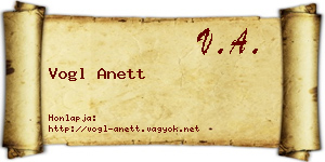 Vogl Anett névjegykártya